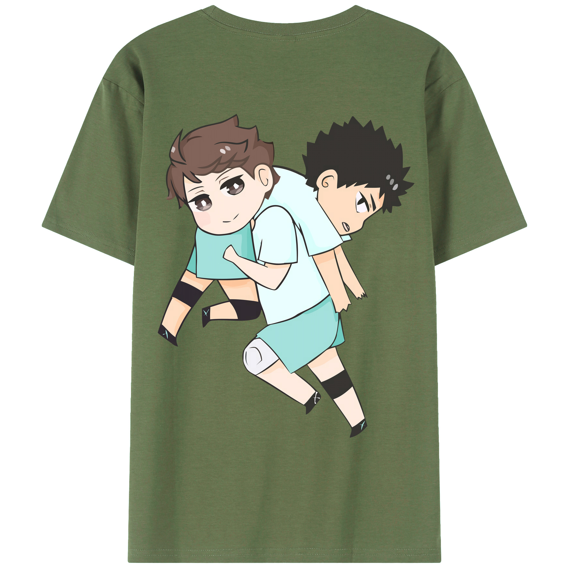（画像用） ハイキュー!! Haikyu!! 綿100％ メンズ半袖Tシャツ（バックプリント） 通気性